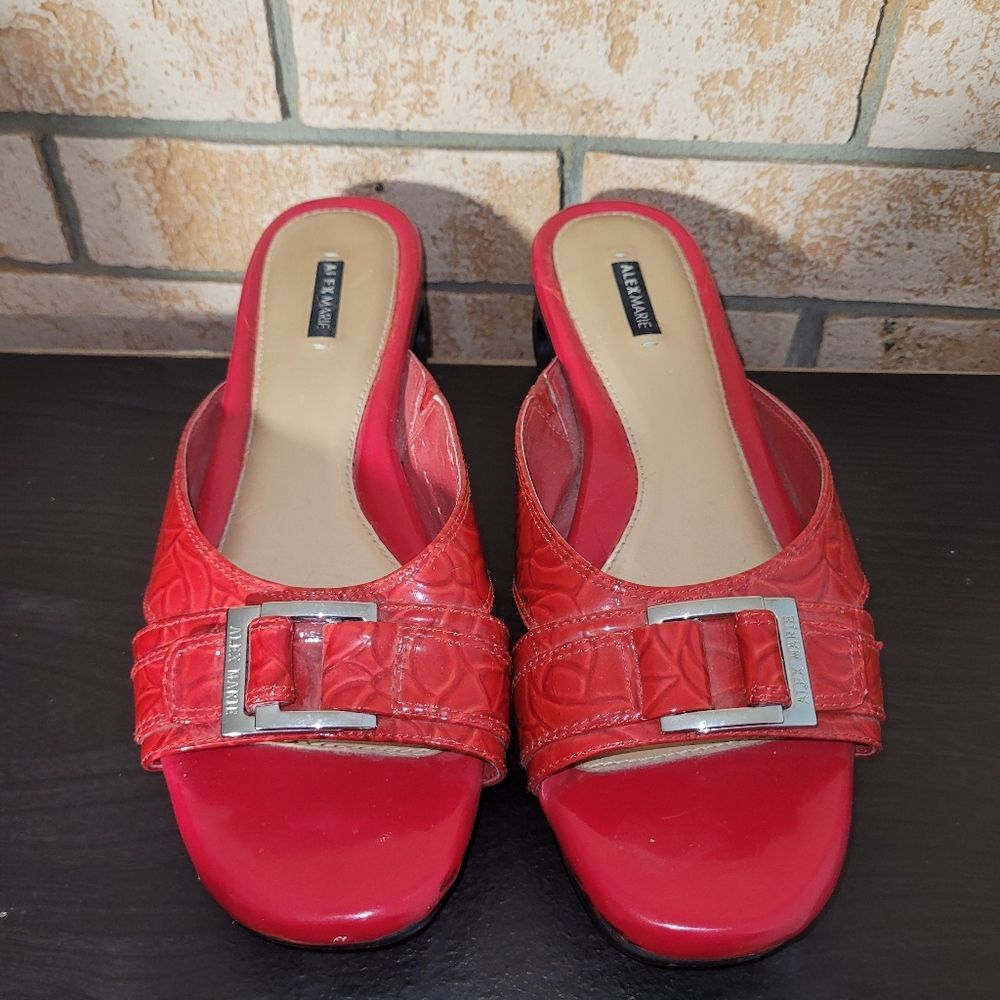 Alex Marie Women's Red Patent Leather Mules, Size 8